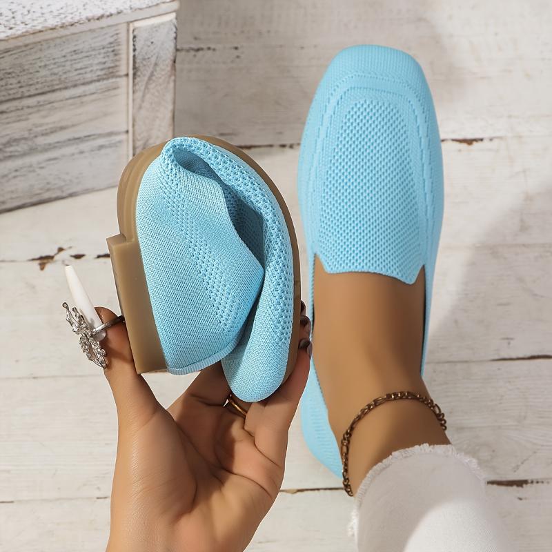 Women's flat shoes with one strap, breathable square head large size wide foot shoes, casual and light walking shoes for all seasons 1