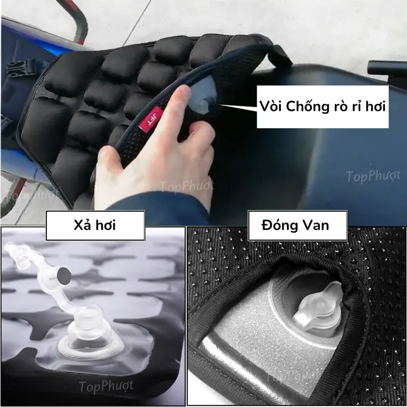 Đệm Lót Yên Xe Máy Bơm Hơi Đàn Hồi - Phù Hợp Cho Shiper& Phượt Thủ Êm Ái Đàn Hồi Chống Sốc Hiệu Quả 5