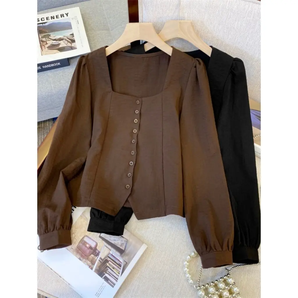 【45-150KG】Women Plus Size Long Sleeve Loose Shirt C12434