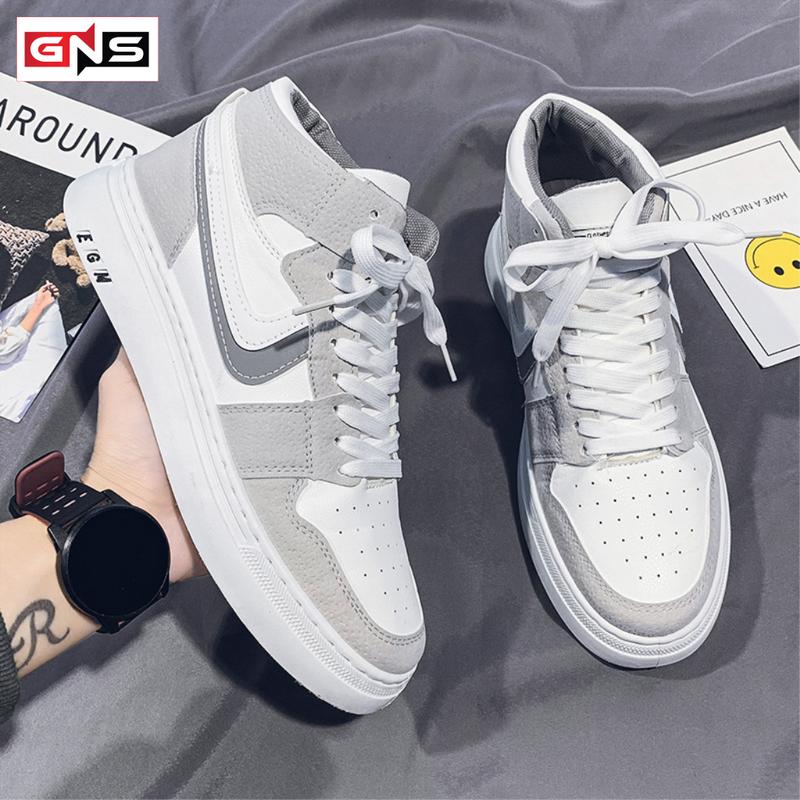 Giày Nam Cổ Lửng Kiểu Dáng Thời Trang Dễ Phối Đồ, Giày Thể Thao Nam Thiết Kế Thoáng Khí Chống Trơn Trượt Sneaker Đế Bằng