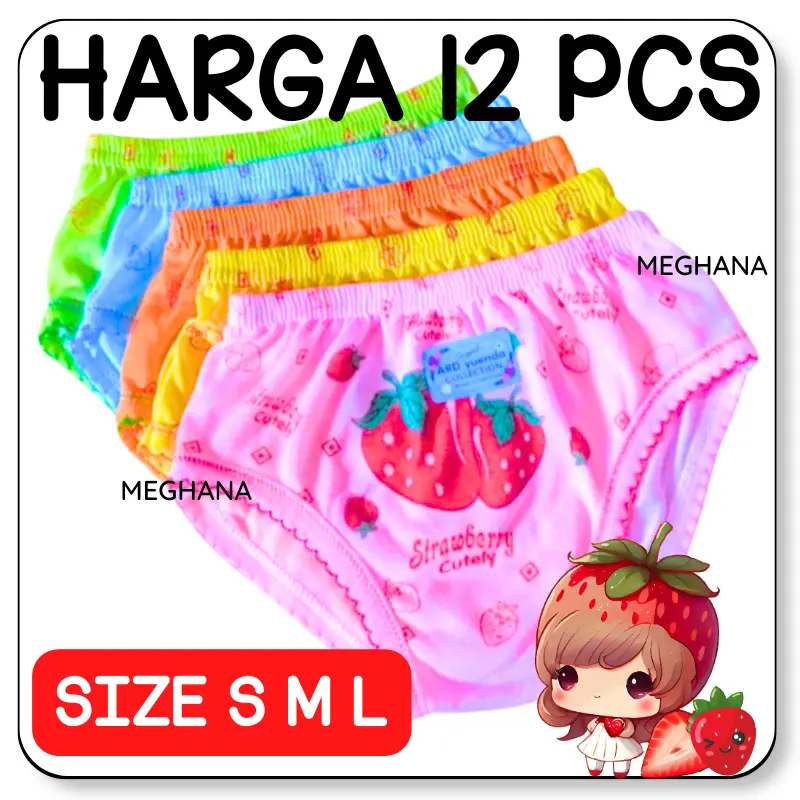 GROSIR 12 PCS ( 1 LUSIN) CELANA DALAM ANAK CEWEK MURAH CANTIK