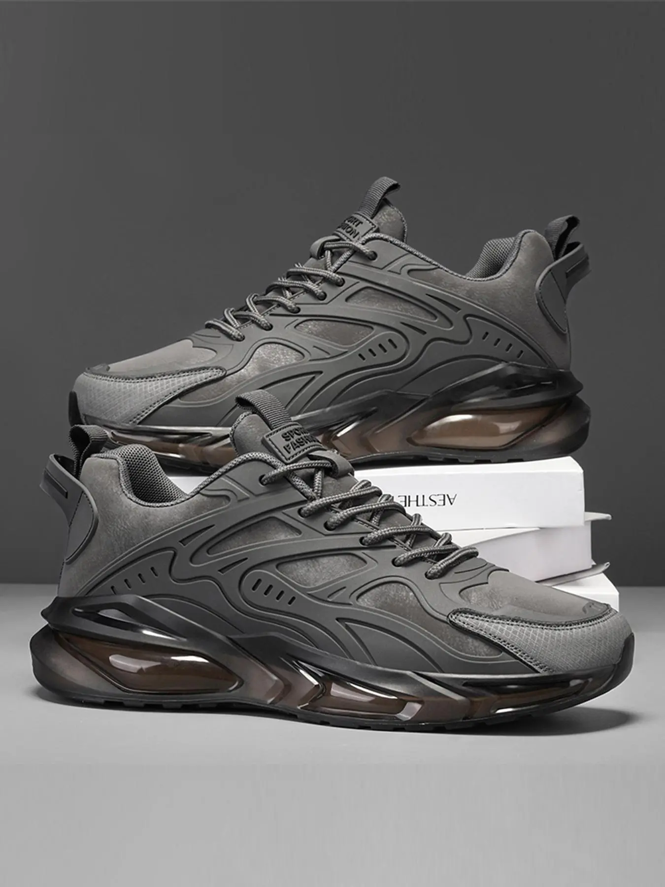 Men's Sporty Lace Up Sneakers, Casual Comfortable Breathable Running Shoes, Trendy All-match Sneakers for Daily Wear, Runners