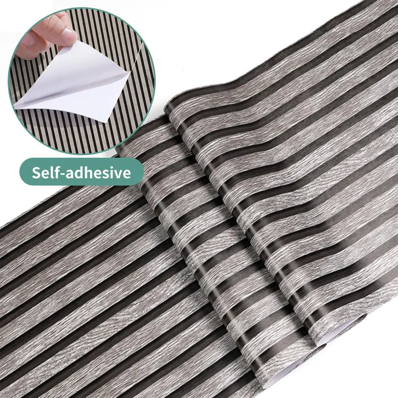 Striped Pattern Wallpaper, 1 Roll Waterproof Self-adhesive Wallpaper, Peel & Stick Sticker for Living Room & Dining Room & Bedroom 5
