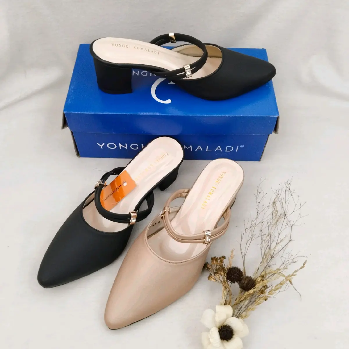 Sepatu  Wanita Heels 5cm Mutiara Cantik Mempesona