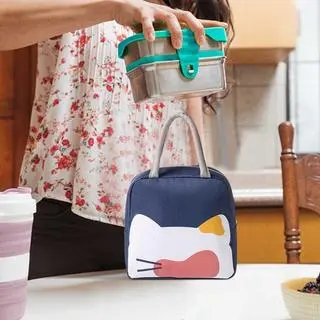 MSS Tas bekal Makan Siang Karakter Hewan Tahan Panas Portable Lunch Bag New Thermal Cooler Makanan Tas Lunch Box Karakter Anti Air Murah Import 1