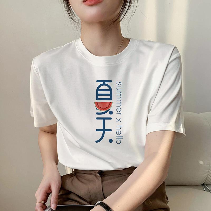 Áo Thun Cotton ngắn Tay Cho Nữ, Bán Chạy, Thương Hiệu Chính Hãng, In Chữ, Thích Hợp Cho Mùa Hè, Ngoại Cỡ, Dáng Rộng Thường Ngày Thích Hợp Cho Mùa Đông, Quần Áo Nữ 2