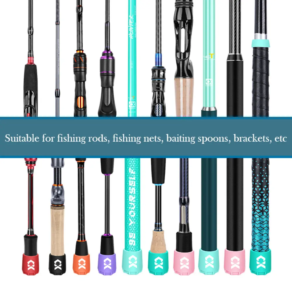 High Quality Silicone Fishing Rod End Cap Protector Lightweight Elastic Handle Protective Case Carp Durable Handle Protective Case