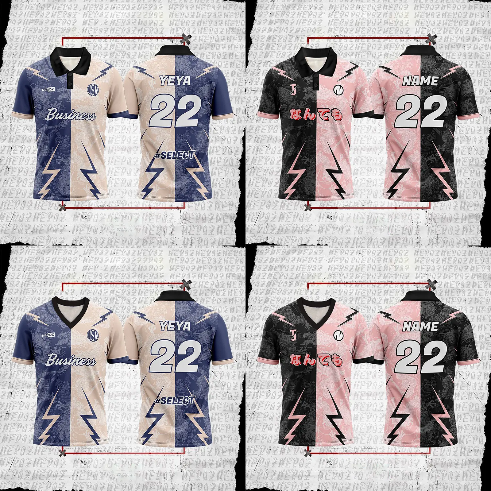 NEROZ - 3D sports jersey, custom, name and number, make your own clothes