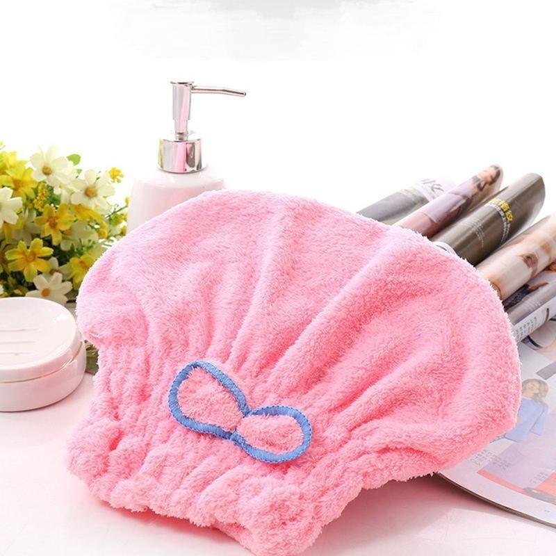 Bowknot Microfiber Shower Caps Lovely Absorbent Bathing Textile Bath Quickly Dry Hair Towel Bath Shower Hats 6