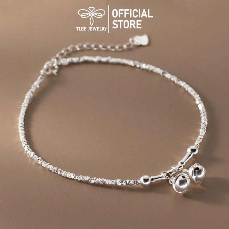 Lắc chân bạc nữ TLEE vòng chân hạt vụn bạc mix charm trúc chuông cá tính TLEE JEWELRY LC0108