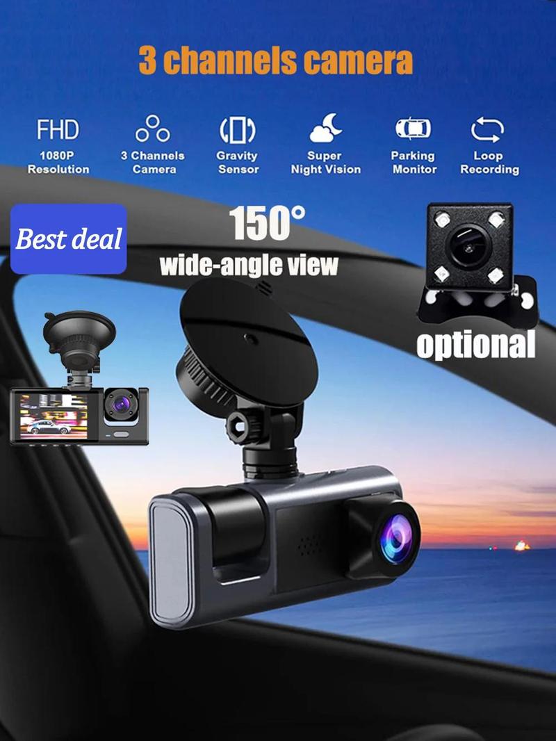 Product Introduction of 1080P Car Dvr 3 Camra Dash Cam for Cars Camera for Vehicle Recorder Video Front and Rear Camera W/ IR Night Vision Dashcam 2