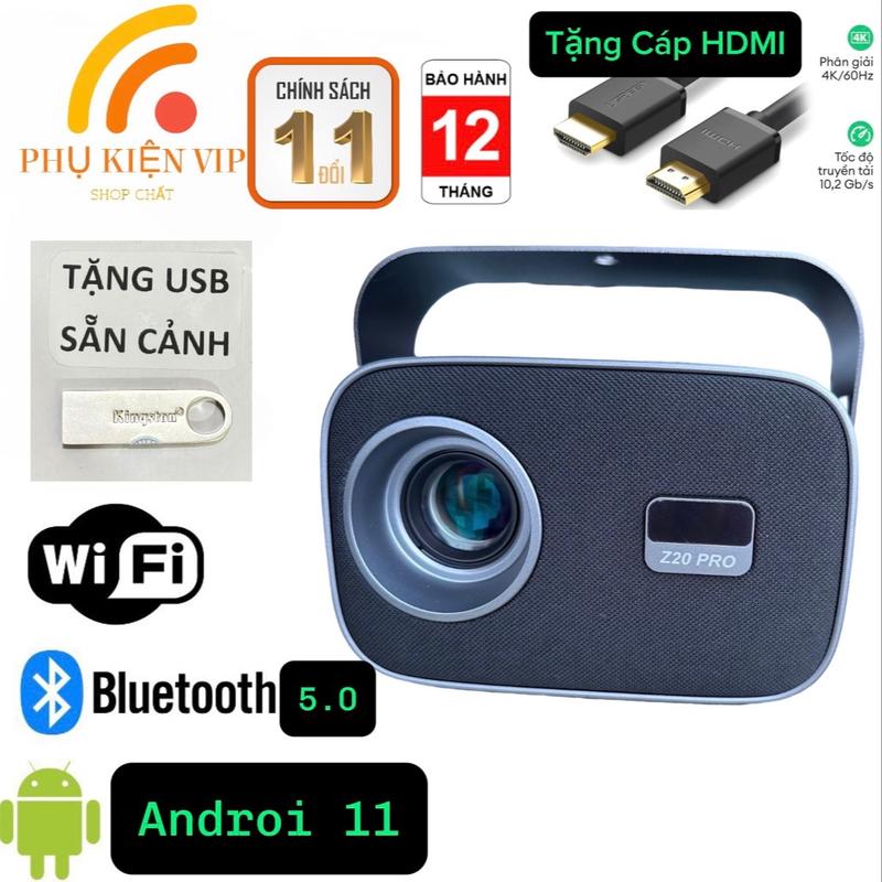 Máy Chiếu Z20 PRO 4k HD1280 6000 lumens Tặng USB Cảnh và Cáp HDMI maychieu mini z8 fly