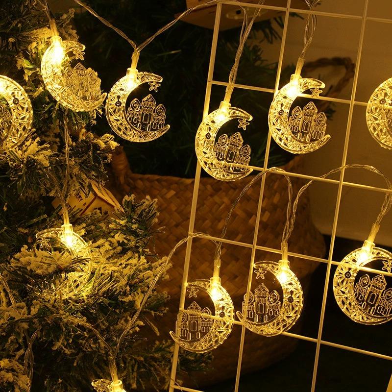 Product Introduction of LED String Decorative String Lights, Star Companion Moon Lights, Outdoor Courtyard LightsFestive Atmosphere Lights, Star Moon Castle Palace Moon Colored Lights, Curtain Lights, Leather String Lights Hanging Light 27