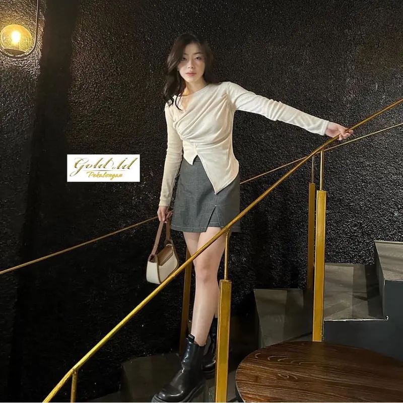 ZIA KNIT TOP || Atasan Knit Wanita Zia | Audrey Top - Korean Style - Lengan Panjang - Cardigan, Basic -Baju Knitwear 1
