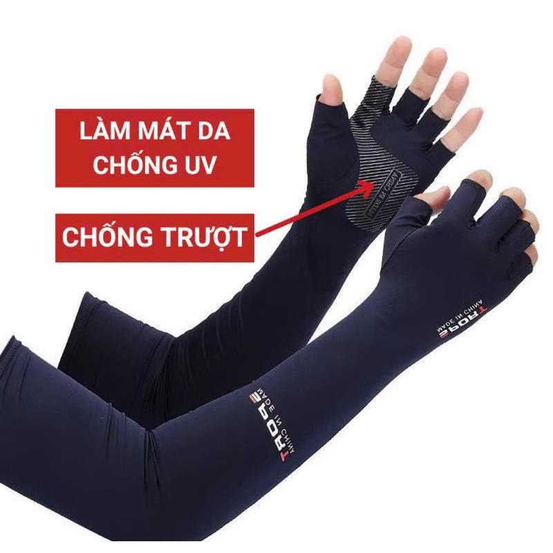  Găng tay chống nắng nam SPORT bao tay đi nắng nữ xỏ ngón có vân chống trượt chống tia UV của shop quoctu qt-04 