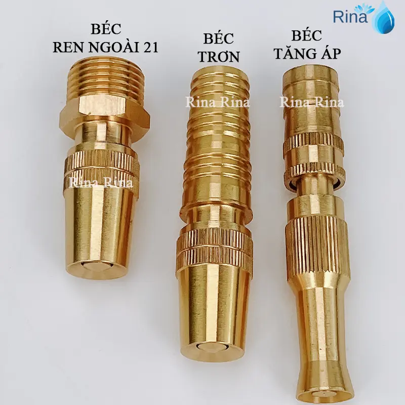 Béc điều chỉnh xịt tăng áp vòi phun nước kết nối ren hoặc ống dẻo & đuôi nối ống Rửa xe Phun Tưới cây, Béc Rửa Xe Rina