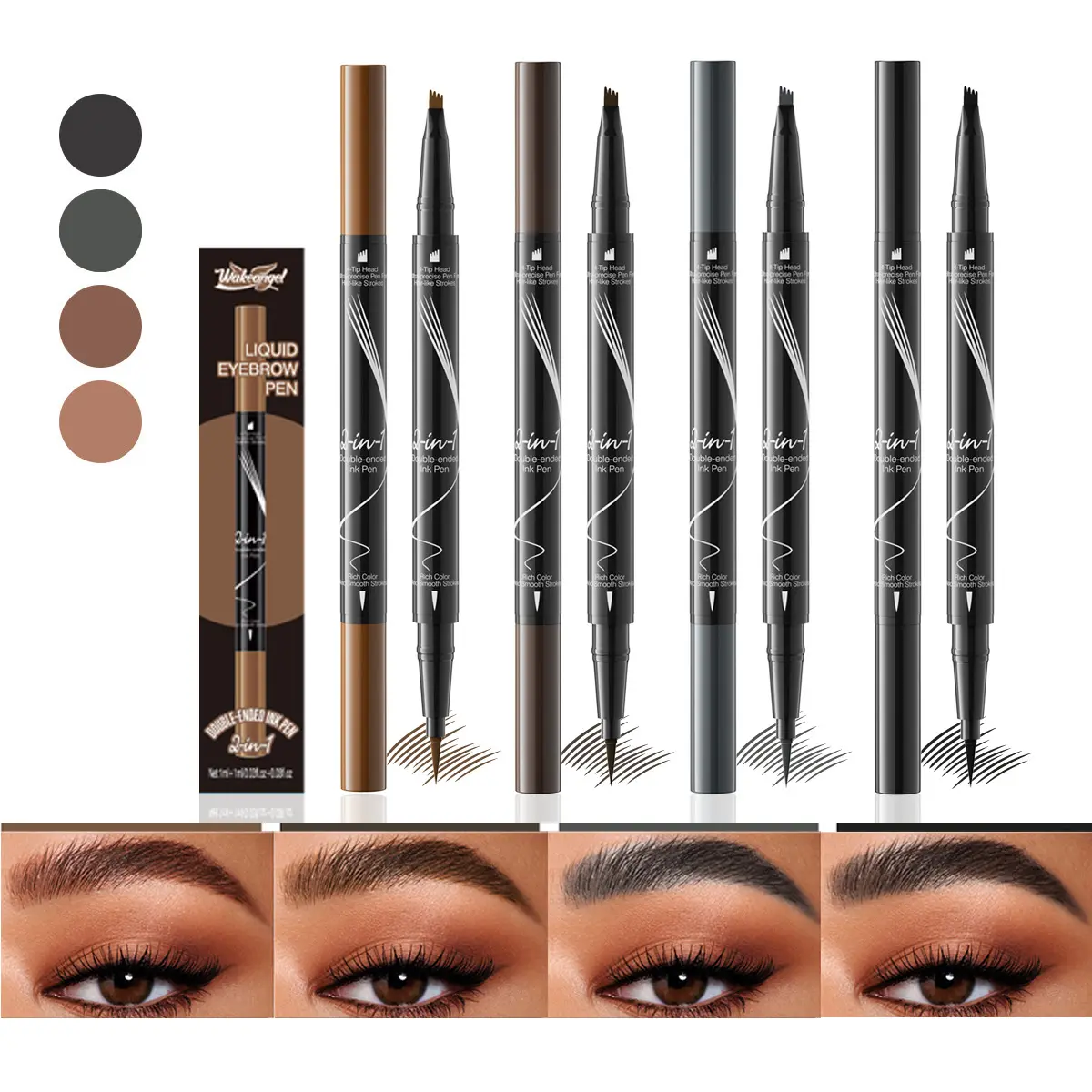 Four-claw double-headed eyebrow pencil Quick-drying sweat-resistant liquid eyebrow pencil