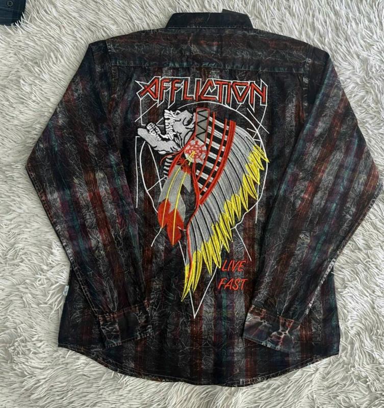 Áo sơ mi THÊU affi dài tay bảy màu cho nam chất kate mát mịn đẹp Menswear Cổ Tròn Có Cổ 0
