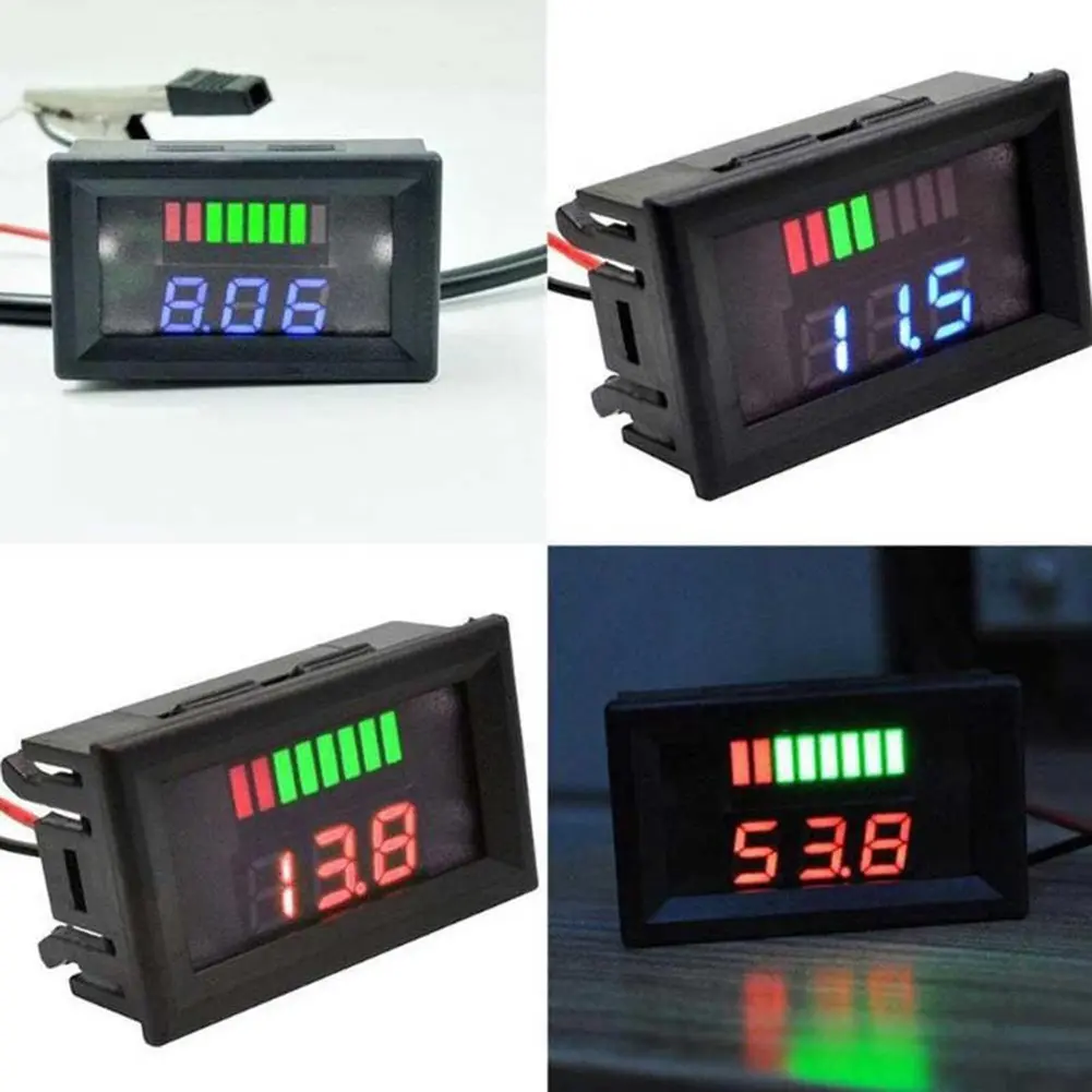 12V-72V Car Marine Motorcycle LED Digital Voltmeter Voltage Meter Battery Gauge
