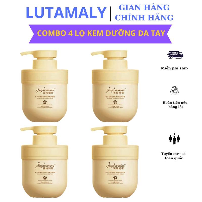 Combo 4 Kem Dưỡng Da Tay Chân Jingchunmimi Hỗ Trợ Giúp Dưỡng Ẩm Dưỡng Trắng Da Ngăn Ngừa Lão Hoá Nứt Nẻ 300Ml-KIWI WIN