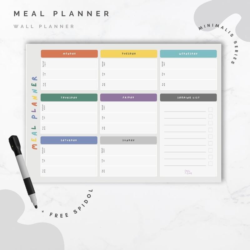 Wall Planner Solucine - Minimalis Series - Yearly Planner / Monthly Planner / Weekly Planner / Daily Planner / Meal Planner / Habit Tracker / Study Planner / To do List / Shopping List 6