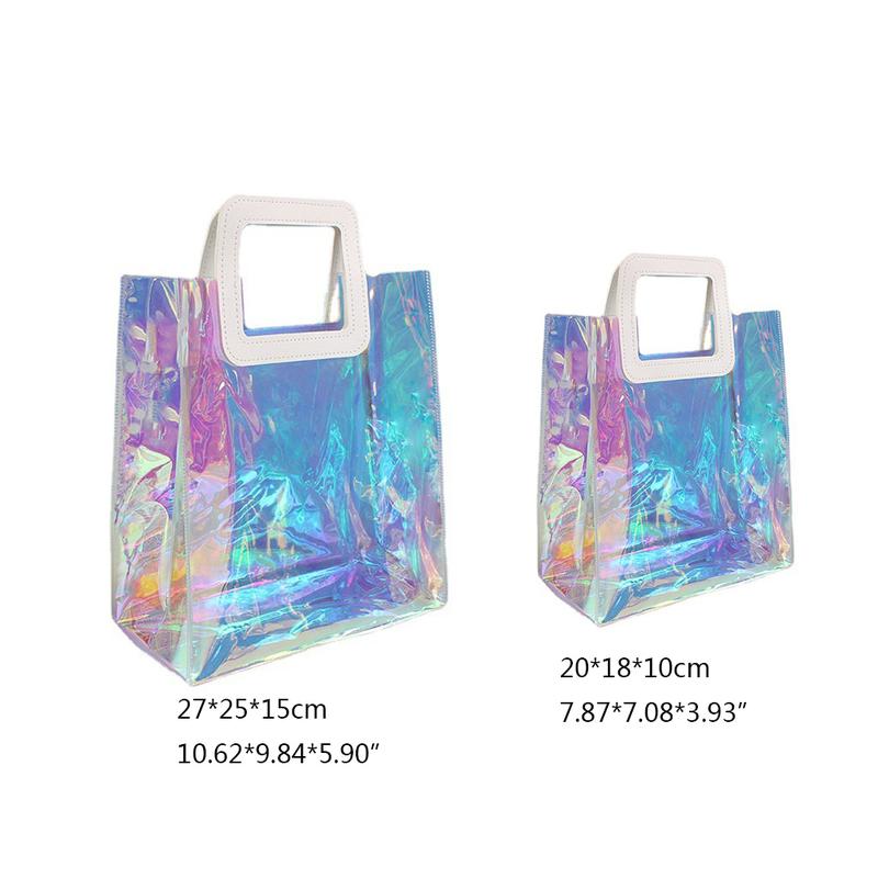 Product Introduction of Túi tote trong suốt, Cầu vồng 3d, Túi mua sắm công việc, Túi xách đeo vai đa công dụng, Hàng Có Sẵn Có Sẵn 0