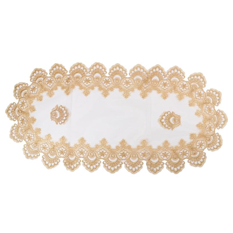 Product Introduction of Elegant Table Center Decor for Home, Oval Lace Trimmed Table Runner, Floral Pattern Wedding Dining Table Cloth 16