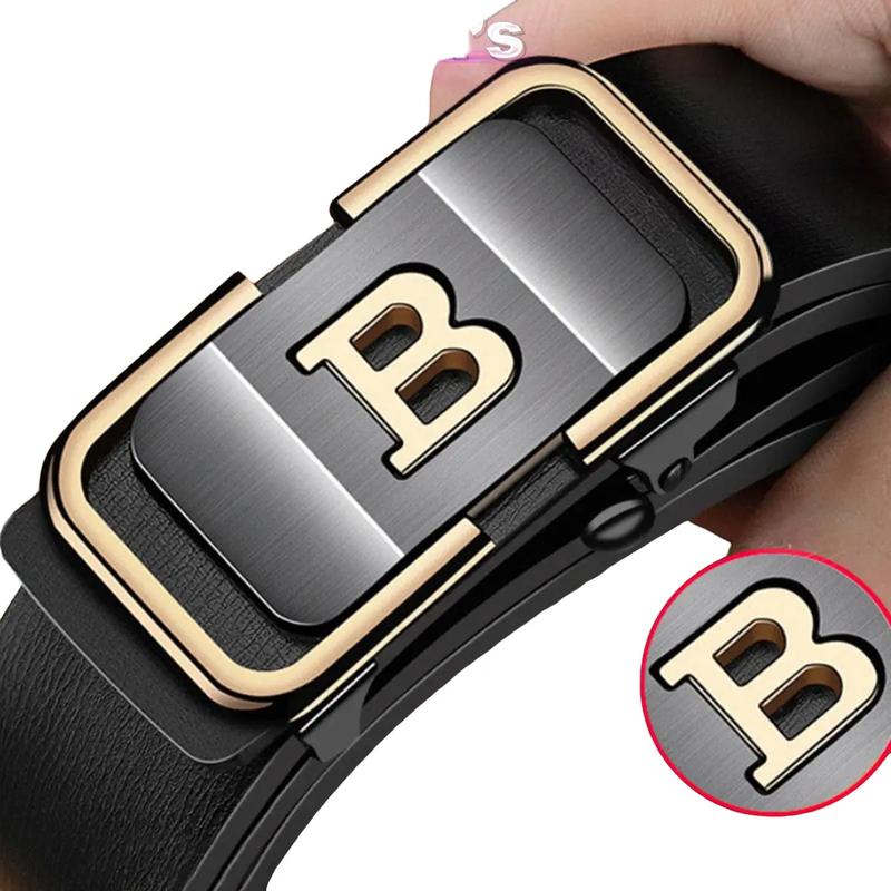 thắt lưng nam doanh nhân phong cách hàn khóa mạ điện dây rộng 3.3cm dài 125cm Khóa gài tự động