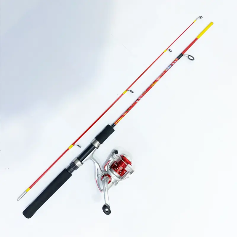 1 Set Paket Bundle Joran Pancing Spinning Fishing Rod Fiber Solid Dengan Reel Pancing Spinning Series LF1500 Berkualitas High Quality 5