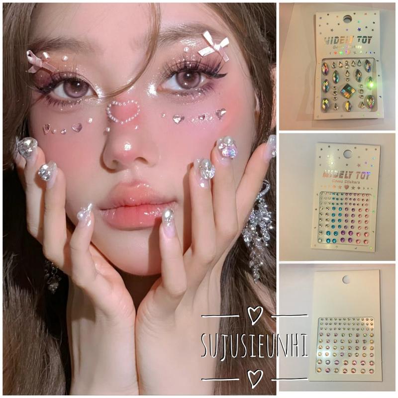 100 mẫu Tổng hợp các mẫu đá dán mắt makeup đính mặt tóc cơ thể trang điểm chuyên nghiệp