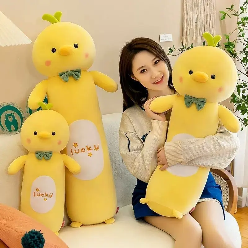 Boneka Guling Bebek Piyo Lucky Ukuran 60Cm Dan 80Cm Hewan Lucu Bahan Yelvo Berlable SNI Toys Dolls Bed Hadiah