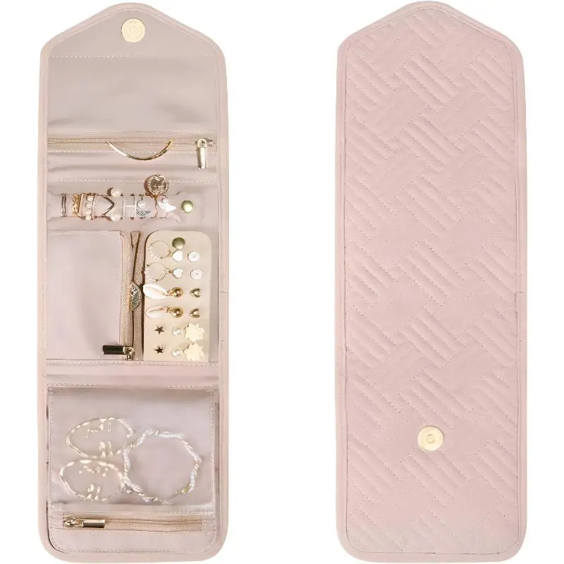 Travel Jewelry Storage Box, 1 Count Multi-functional Jewelry Organizer, Jewelry Storage Bag, Portable Jewelry Organizer for Necklace, Earrings, Bracelet, Ring 4