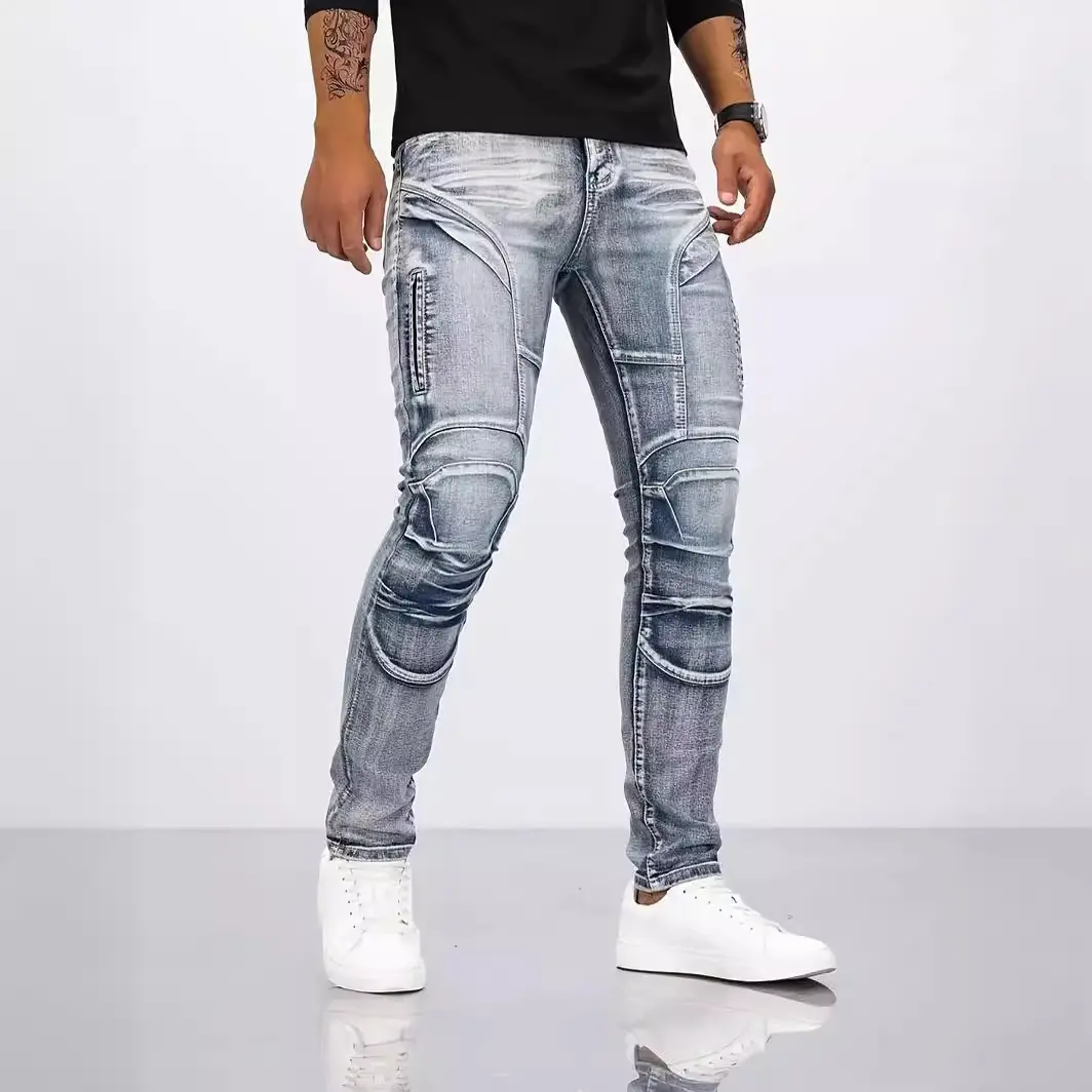 Men's Motorcycle Jeans Stretch Riding Pants - Kevlar Anti-Tear Bike Denim for Safety & Comfort |   Trendy Biker Style