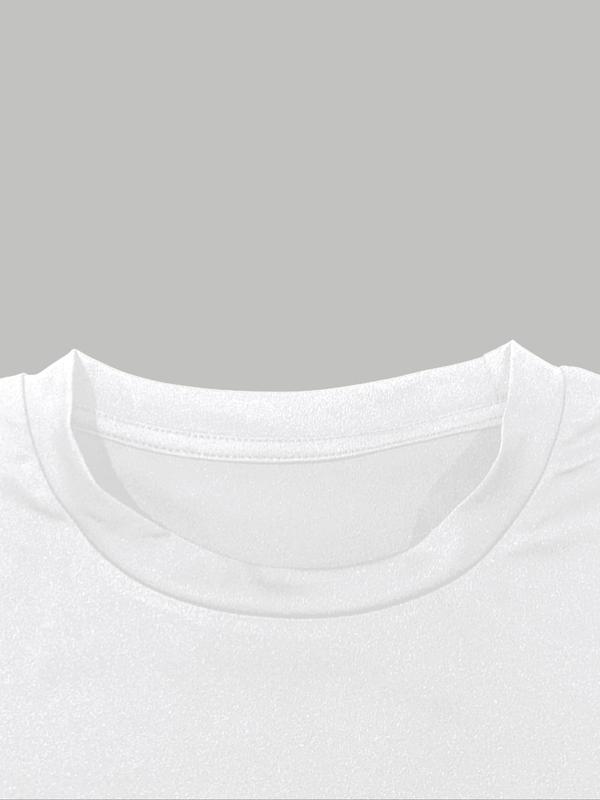 Women's Cherry & Lip Print Short Sleeve Tee, Casual Round Neck Crop T-shirt, Ladies Summer Clothes for Daily Wear 5