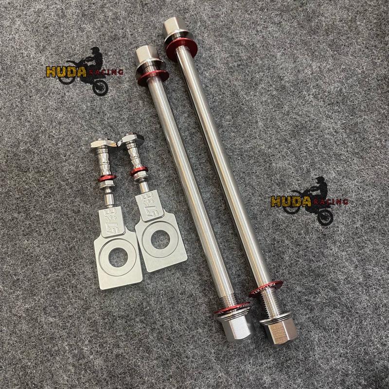 COMBO 2 CÂY CỐT TÁN TRƯỚC SAU LÔNG ĐỀN + PÁT TĂNG SÊN INOX 304 DÁNH CHO WAVE NHỎ - Dream Phụ Tùng