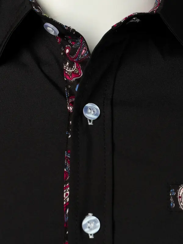 Men's Slim Paisley Print Button Front Shirt, Comfy Long Sleeve Tops for All Seasons, Casual Fashion Comfy Top for Men 7
