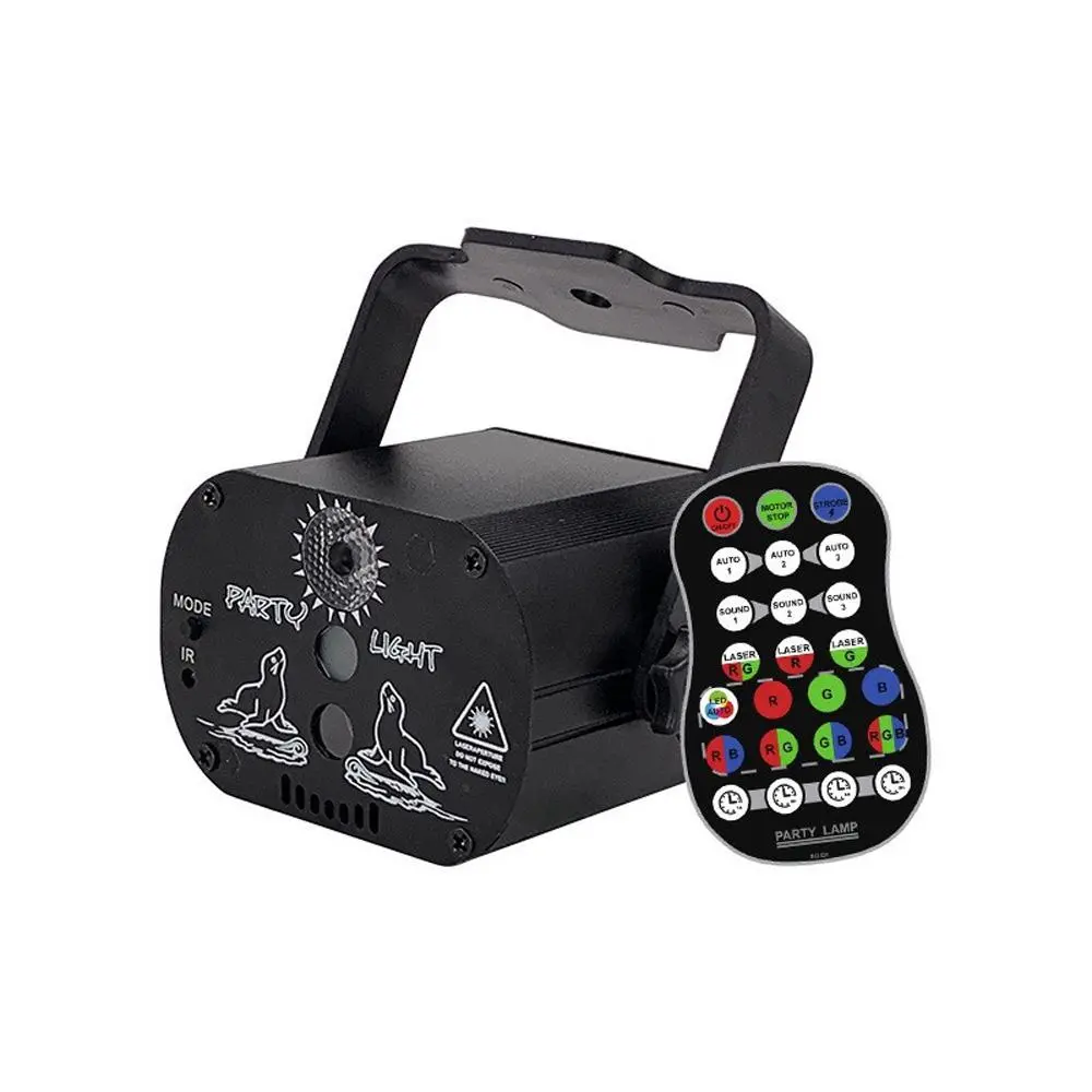 DJ Disco Stage Party Light, 1 Count RGB Flash Strobe Projector with Remote Control, Stage Lighting Effect for Christmas Halloween Karaoke Pub KTV Bar Dance