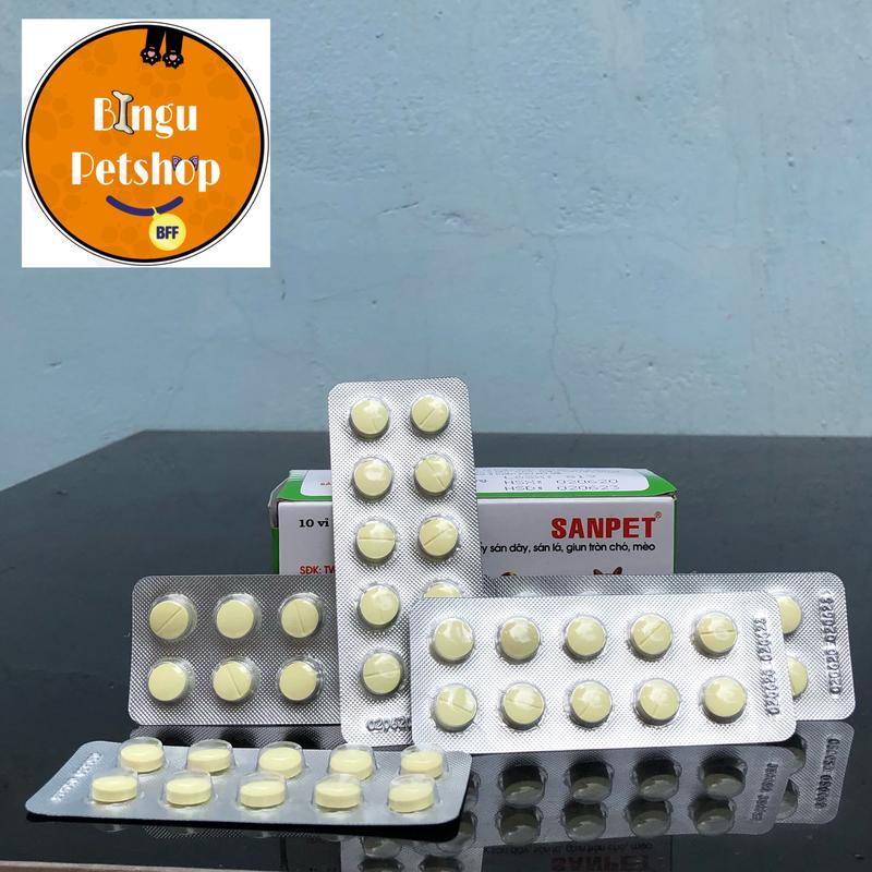 LẺ 1 VIÊN XỔ GIUN SANPPET - TẨY GIUN SÁN NỘI KÍ SINH CHO CHÓ MÈO