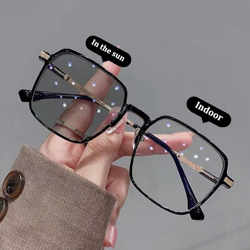 Product Introduction of Kính Đổi Màu, Hàng Mới Về, Kính Chống Xanh Dương, Dành Cho Nam Và Nữ, Kính Mắt Đổi Màu, Kính Râm Chống Tia UV, Gọng Trong Suốt Hình Vuông, Kính Mắt 6