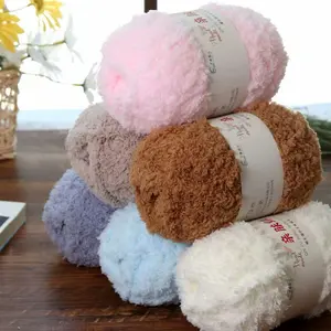 Benang Rajut Handuk Bulu (50gr) / Towel Yarn Boneka Coral Fleece Kain Anduk Bon Bon Fur