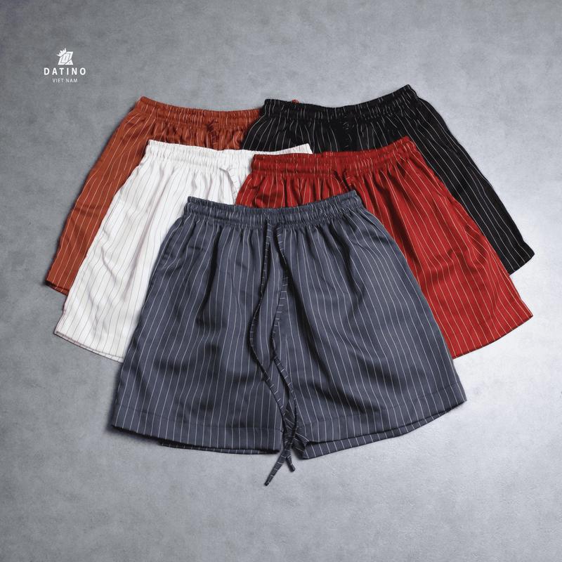 Quần short nam nữ kẻ sọc DATINO chất liệu tuytsi kẻ sọc form unisex rộng streetwear thoáng mát mặc trên gối