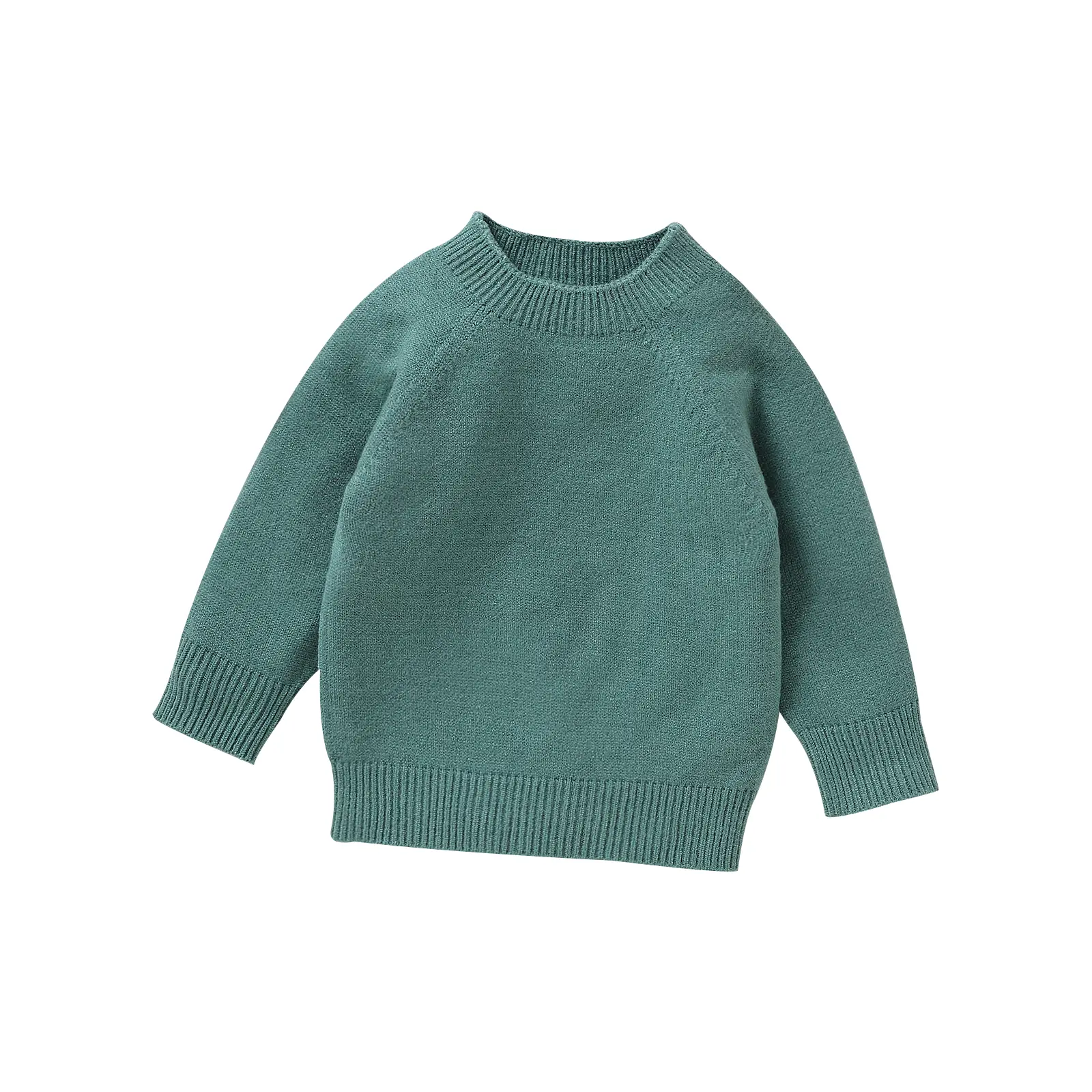 Toddler Autumn Winter Knit Sweaters Long Sleeve Round Neck Solid Color Knitwears