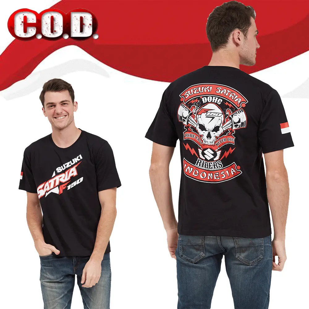 Kaos Suzuki Satria Fu 150 Komunitas Motor SATRIA FU Terbaru T Shirt Distro bahan Katun Kombed 24s bonus stiker Cadel Bandung