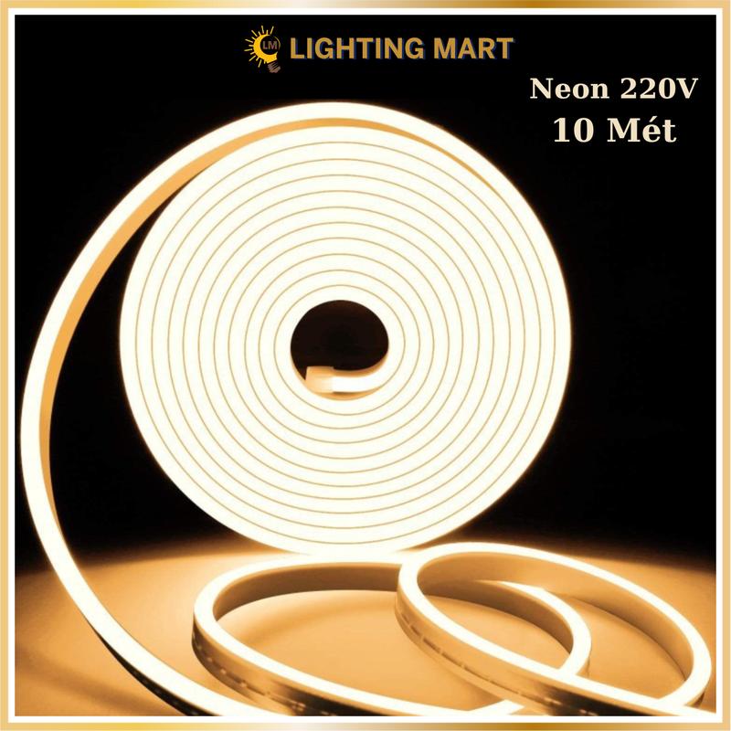 Combo 10 Mét Dây Led Neon 220V trang trí chống nước (Đã bao gồm nguồn) sử dụng uốn chữ bảng hiệu, quấn cây ngoài trời, hắt trần thạch cao