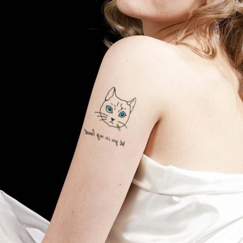 Cute Cartoon Animal & English Short Sentence Pattern Temporary Tattoo Sticker, 62pcs/set Waterproof Long Lasting Fake Tattoo Sticker, Body Art Decoration for Women & Girls 5