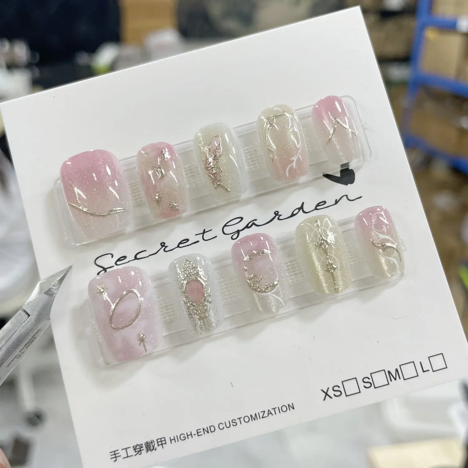 Half-Handmade Cat Eye Nail Tips Nail Detachable Cat Eye Wear Nail Korean Ins Nail Wear Nail Princess