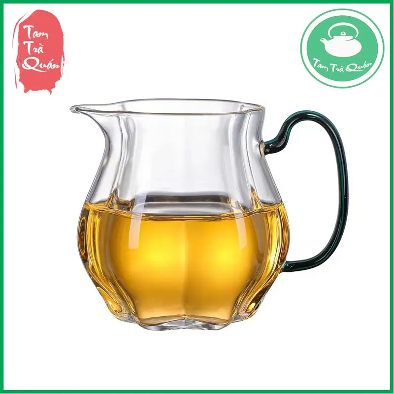 Tống chuyên trà thủy tinh miệng nhọn cán xanh lục 260ml 4