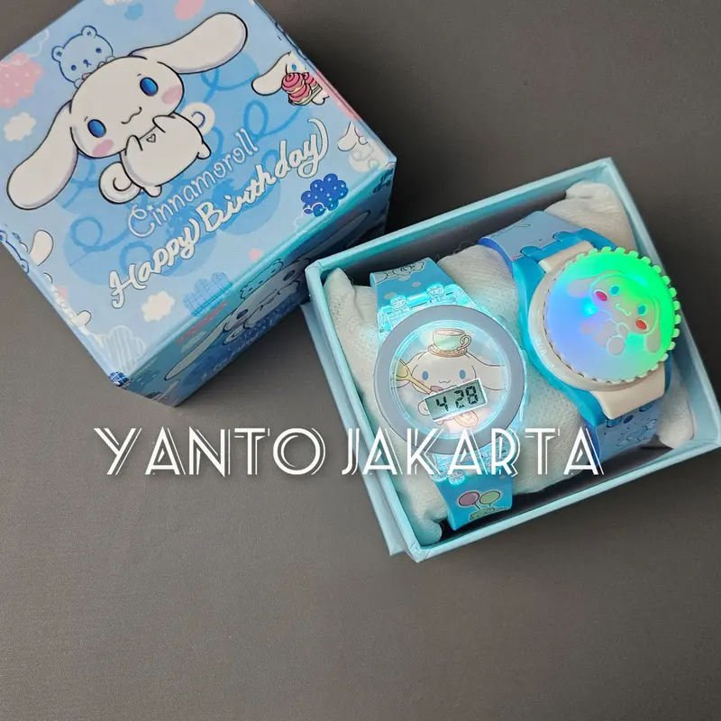 Jam tangan anak perempuan lampu spinner 2 in 1 0