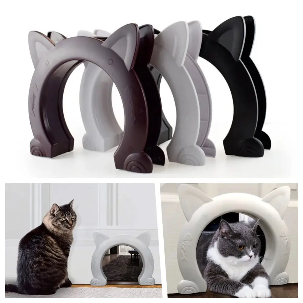 Cat Door Dog Hole Access Direction Controllable Toy For Pet Training Dog Cats Kitten ABS Plastic Small Pet Gate Door Kit Cat Dog