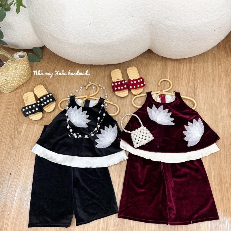 Yếm nhung sen đá Mẹ & bé gái(Nhà may Xuka handmade)